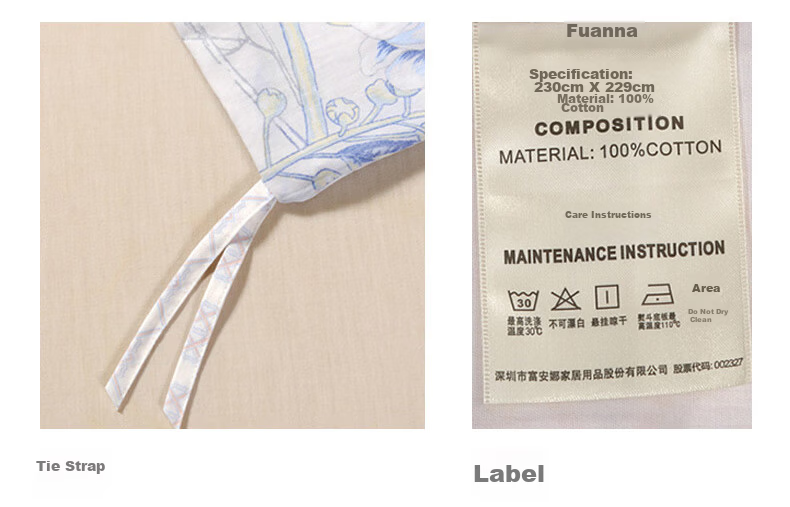 FUANNA Bedding Set, Natural Plant Fiber Chinese-Style Bed Sheet And Duvet Cover, King Size Set, 230*229cm 18