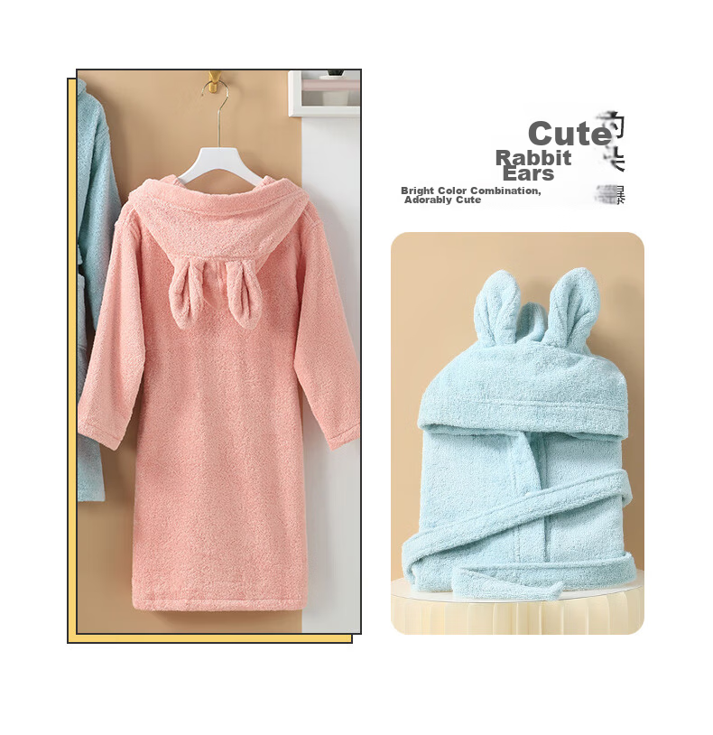 Xinya Pure Cotton Hooded Children's Bathrobe Cartoon Kids Pajamas Bathrobe Swimming Home Robe Boys XL 7