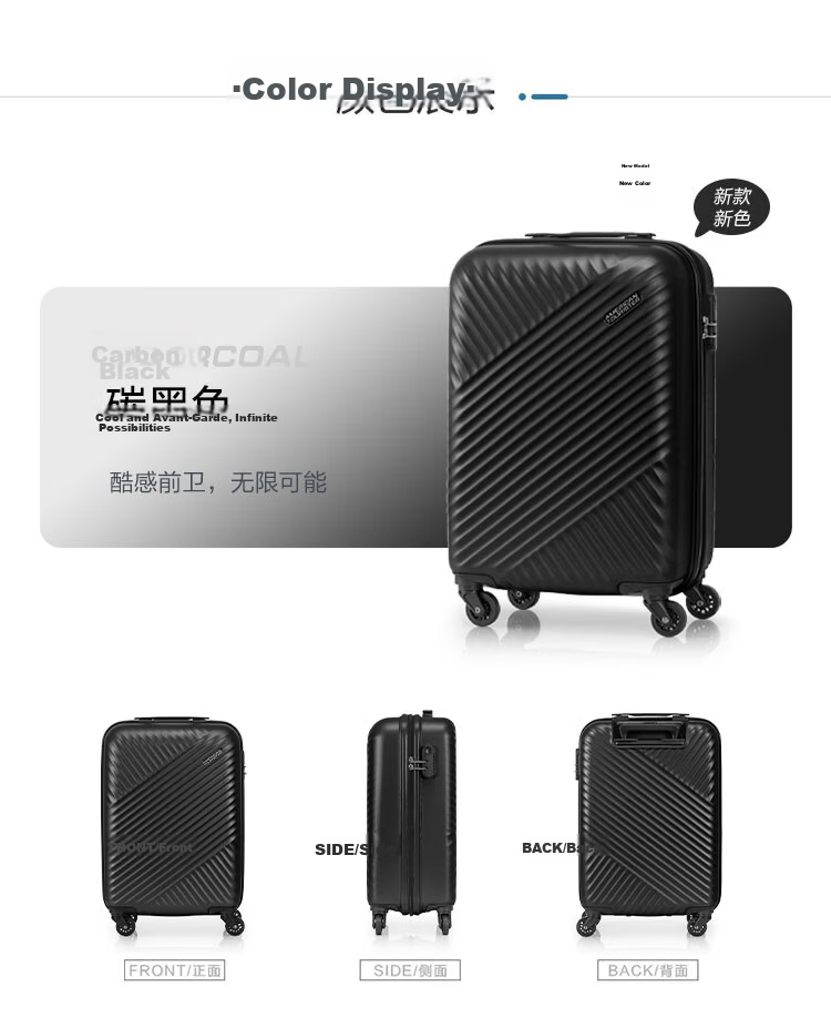 AMERICAN TOURISTER Luggage, 24-Inch Trolley Suitcase, Large Capacity, Student Travel Case, Stylish Password Lock, TV7 White 8
