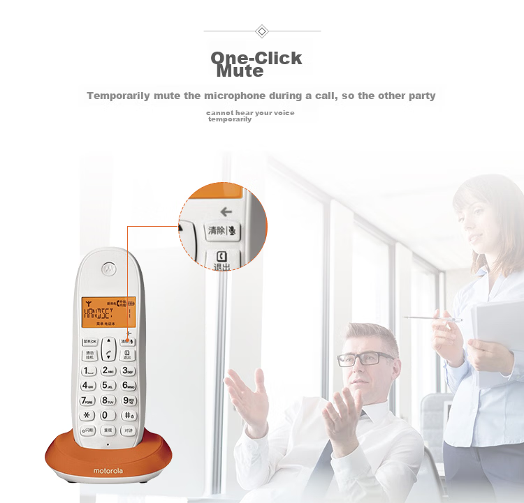 Motorola Cordless Digital Telephone, Wireless Landline Phone, Parent-Child Handset, White Backlit Clear Display, Hands-Free for Office And Home Use T301HC Child Handset, Black (To Be Used with Main Unit) 9