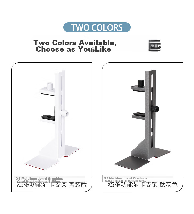 SAMA X5 Multifunctional GPU Support Bracket Compatible with Various Cases Prevents GPU Sag Full Metal Sandblasted Material Adjustable Installation Position Shockproof Rubber 3