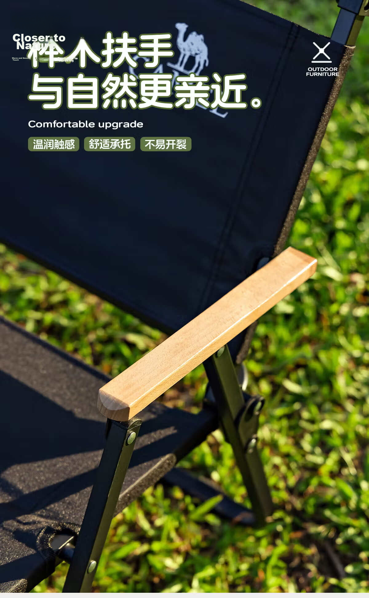 CAMEL Outdoor Camping Folding Chair Portable Backrest Sketching Recliner Fishing Stool Kemit Chair 7586P Sunset Orange/Beige 9