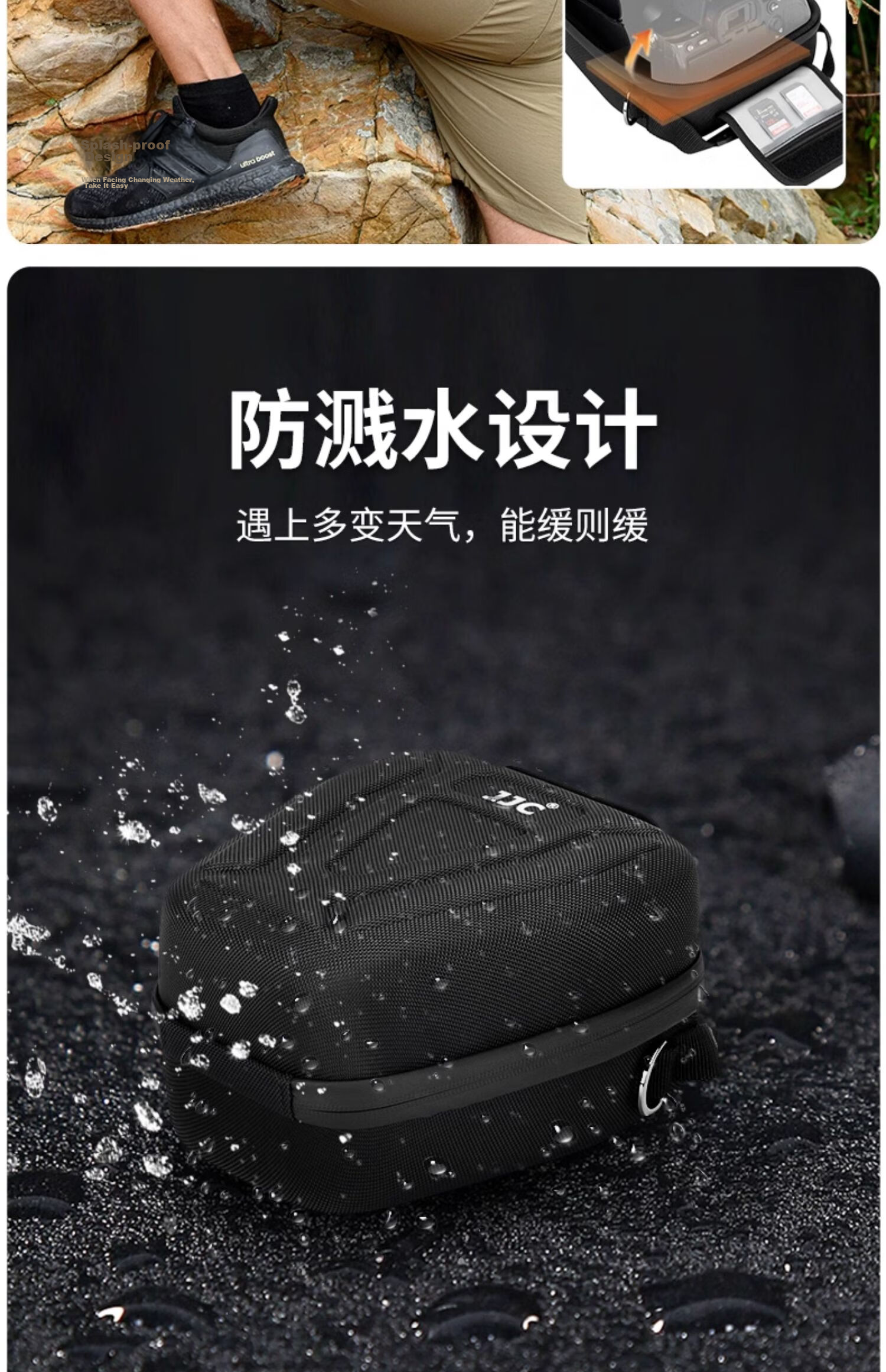 JJC Camera Triangle Bag DSLR Mirrorless Storage Protective Case for Canon R8 R6 II Sony A7M4 Nikon Z50 II Z6 III Fuji XT50 Accessories 4
