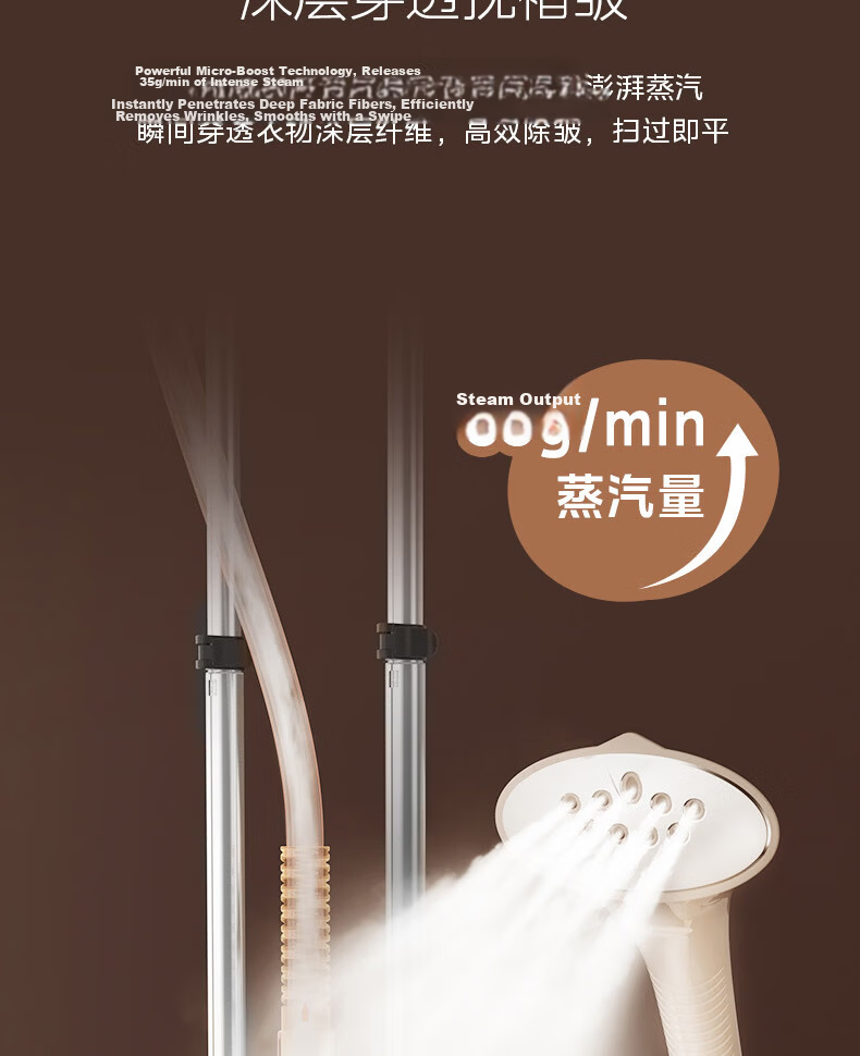 Midea [Extra Large Ironing Board] Upright Garment Steamer, 35g/min High Steam Output, Premium Home Ironing Machine, Electric Iron for Clothing Stores, Commercial Use for Clothing Shops, YGD25A1 15