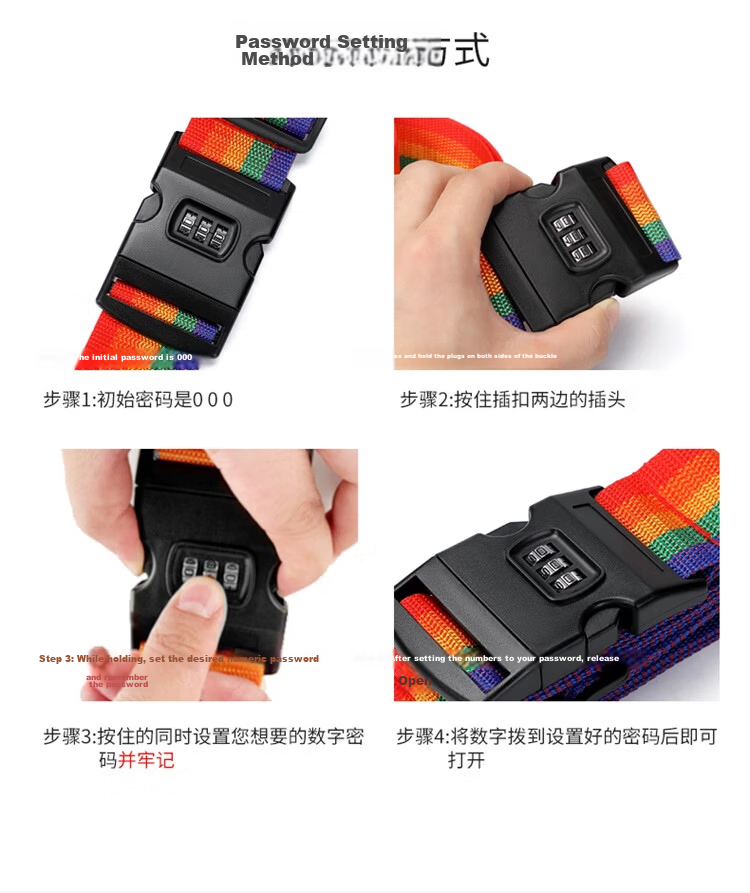 GOLF Rainbow Luggage Strap with TSA Lock for Suitcase Packing and Travel Security 5