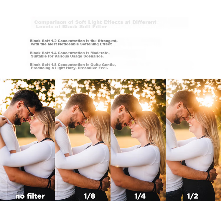 NiSi Black Soft Filter 1/2 82mm EX Aluminum Frame Half Softening Lens Soft Focus Haze Filter Portrait Beauty Lens for Mirrorless and DSLR Cameras Compatible with Sony Canon 2