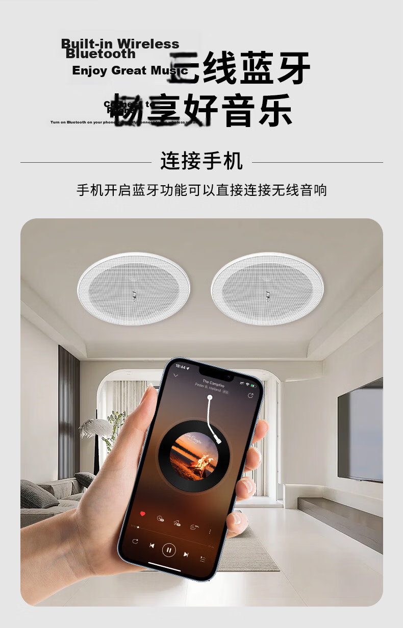 SAST G3 Wireless Bluetooth Ceiling Speaker Embedded Built-in Amplifier Commercial Store Indoor Background Music Speaker Set Conference Broadcasting System Host 2