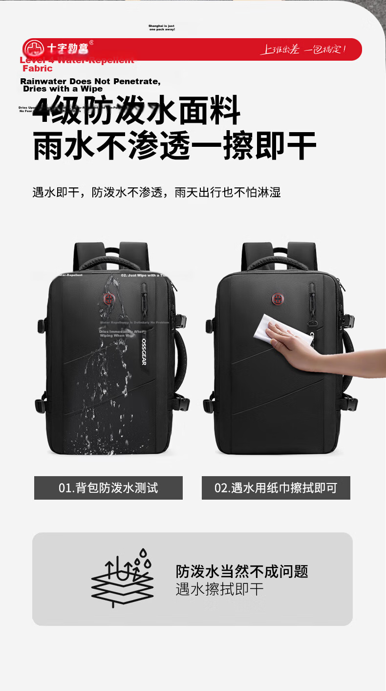 CROSSGEAR Cross Medal Swiss Army Knife Backpack Business Travel Bag for Men 17.3-inch Laptop Expandable Backpack 13