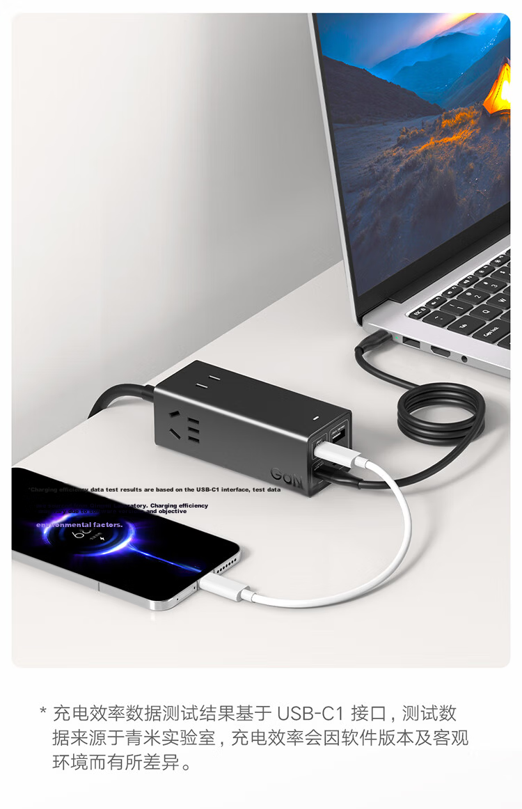 MI 140W GaN Desktop Charging Station Power Strip Type-C Multi-Port Fast Charger PD3.1 140W Max Fast Charge for Apple Xiaomi Surge Quick Charge Laptop 5