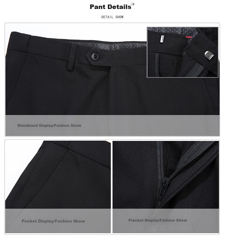 Ayou Pang Plus Size Men's Business Casual Solid Color Trousers Loose Straight Leg Work Pants 17