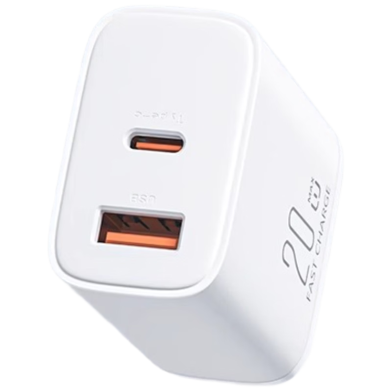 Dual Port 20W Multi-Port Charger Adapter Compatible with Apple iPhone 16/15, Huawei, Xiaomi, Android Phones, Smart Bands, and Watches, Apple 18W Charger Plug