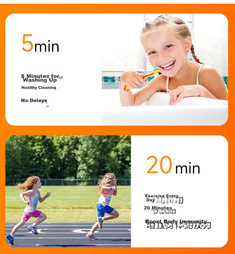 Perfect Score Little Scholar Orange Visual Timer Learning Dedicated Children's Self-Discipline Time Manager Timing Reminder Back to School Season 7