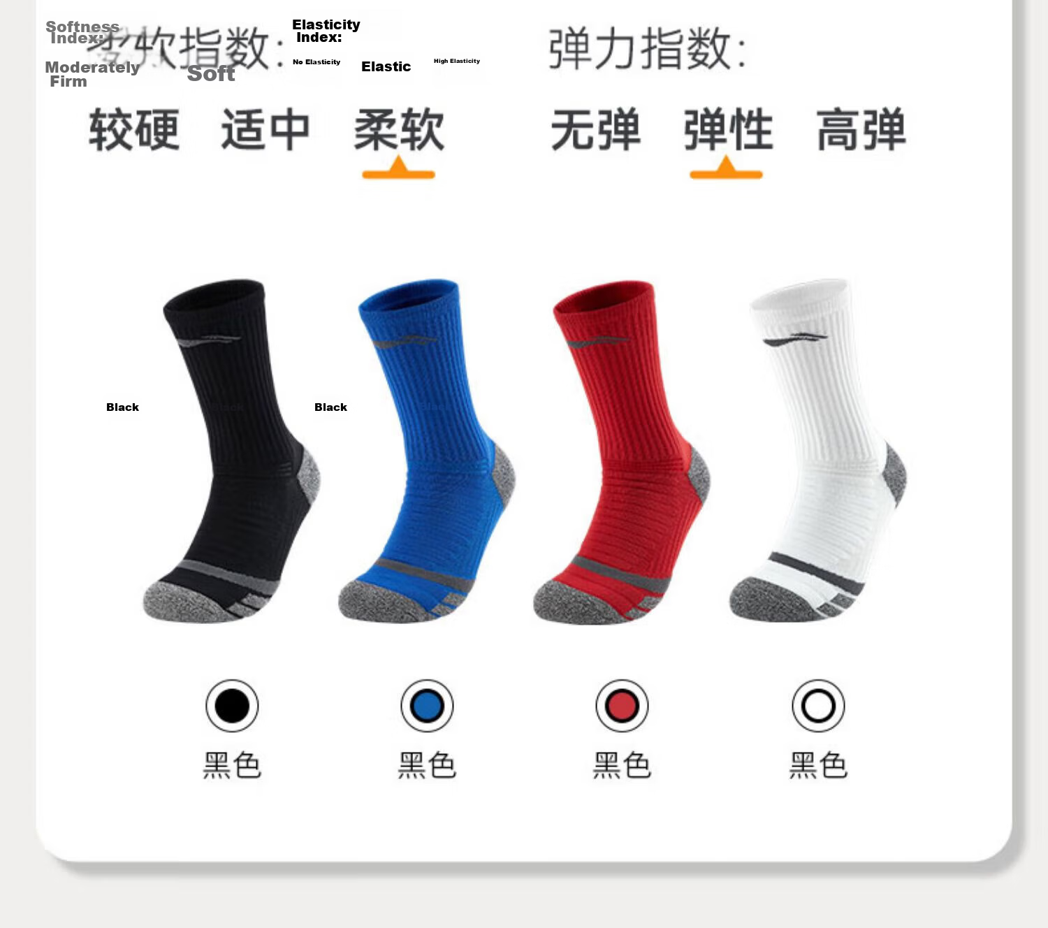 LI-NING Basketball Socks Professional Sports Anti-Slip Towel Bottom Running Long Socks Thickened Durable Breathable Youth 29