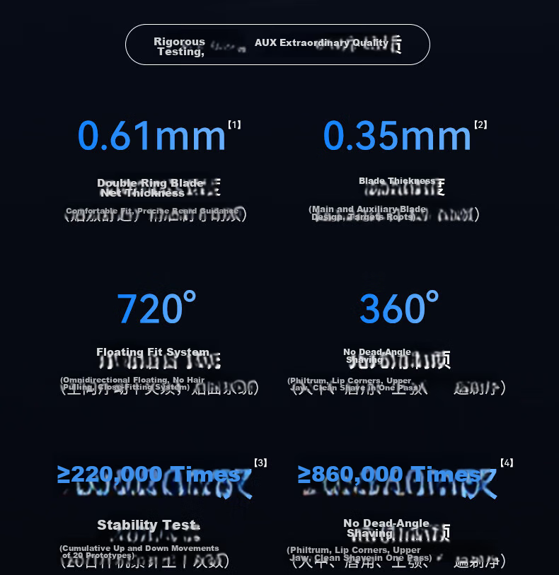 AUX Electric Rechargeable Portable Shaver 10W High Power Rotary 3-Blade Razor Gift for Boyfriend 17