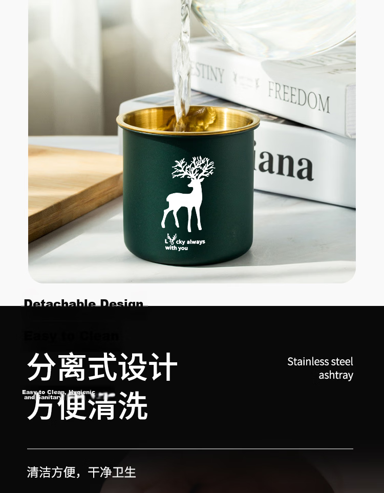 TaTanice Ashtray, Windproof And Ash-Proof Stainless Steel Ashtray for Home, Office, Restaurant, Internet Cafe, Shatterproof Ashtray 6