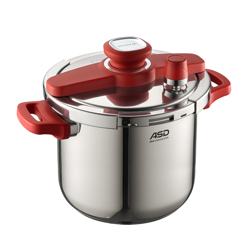 ASD Pressure Cooker 304 Stainless Steel Pressure Cooker Single-Hand Twist Open 5.5L Gas and Induction Cooker Compatible YS22B7WJ2