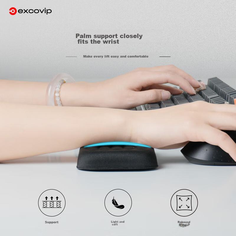 EXCO Ergonomic Silicone Wrist Rest Mouse Pad Palm Support Keyboard Wrist Pad Typing Support 0445 3