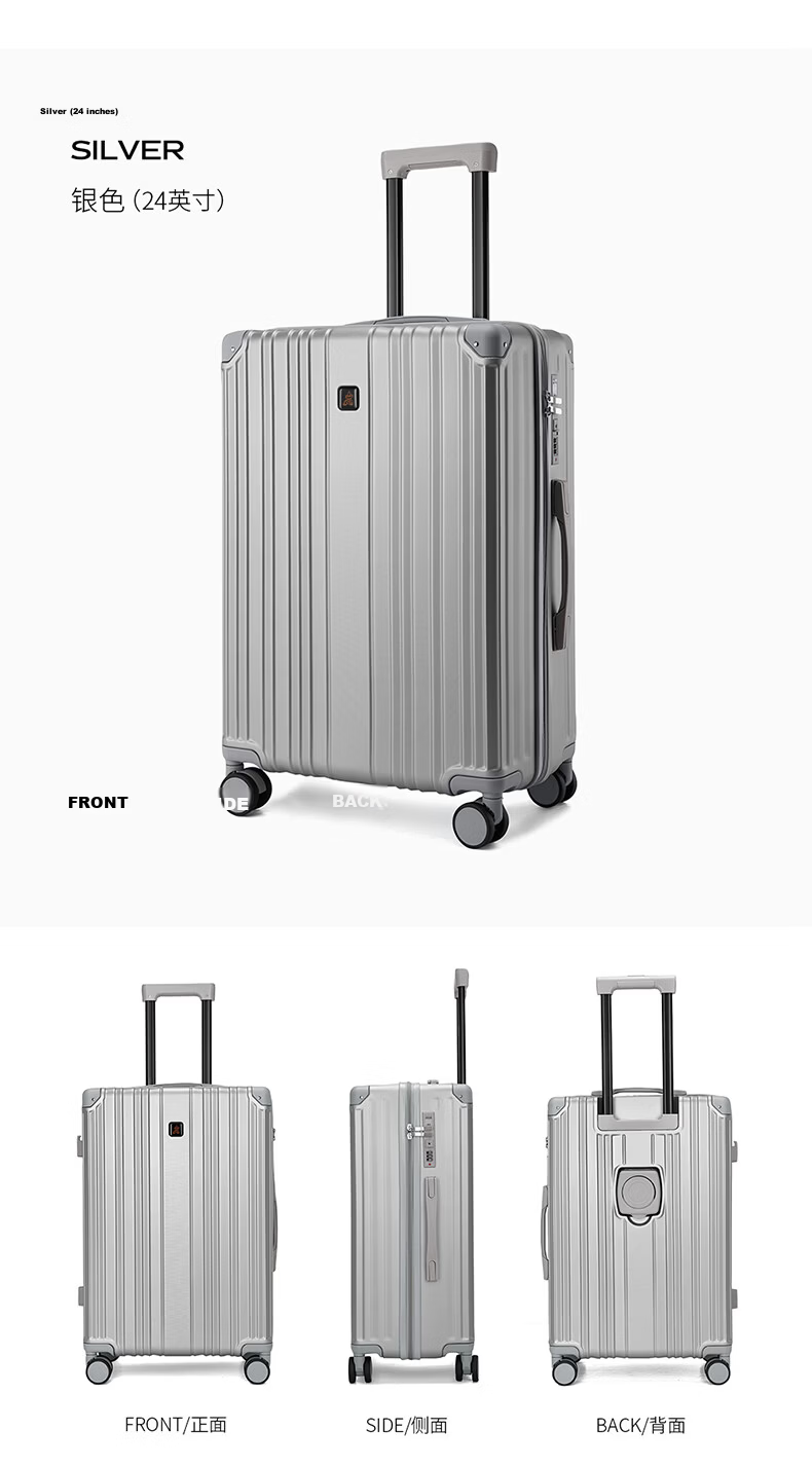 Daocaoren Luggage 24-Inch Suitcase for Men And Women with Spinner Wheels, Password Lock, Large Capacity Travel Case, Leather Suitcase, Check-In Case 18