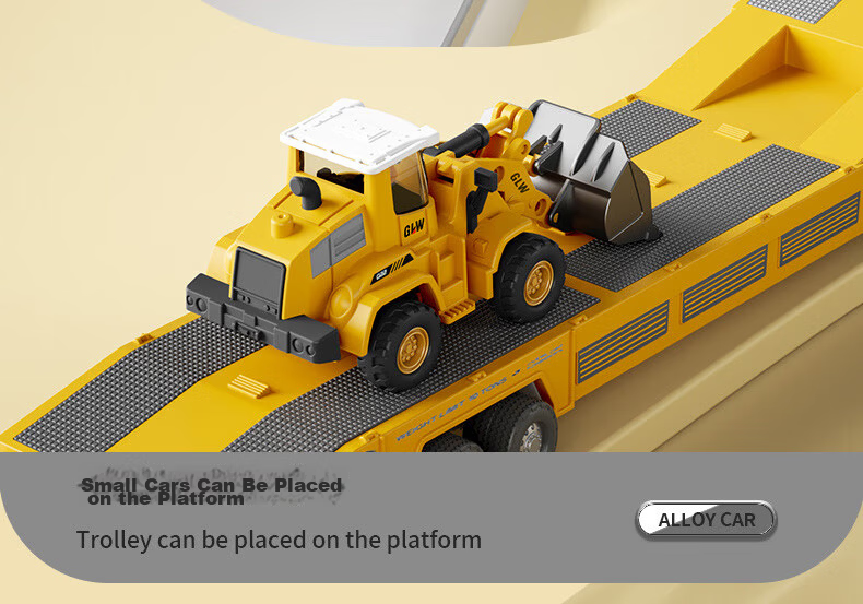 Babamama Children's Toys for Boys Aged 3-6, Toy Car with Trailer, Excavator, Extra Large Alloy Construction Vehicle Set 12