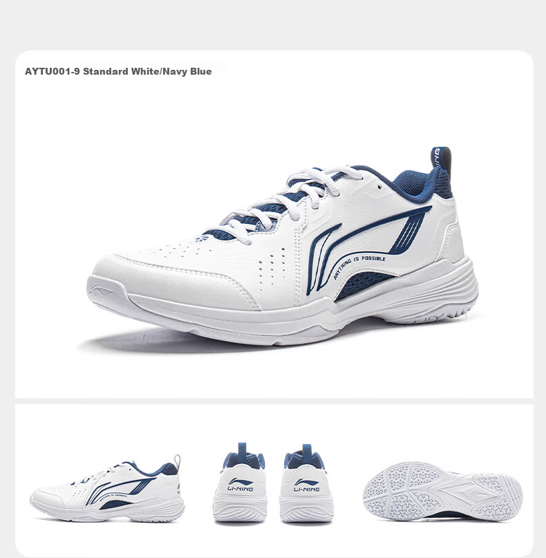 LI-NING Badminton Shoes All-Rounder V2.0 Unisex Shock Absorption Non-Slip Training Sports Shoes Standard White/Silver Size 36 12