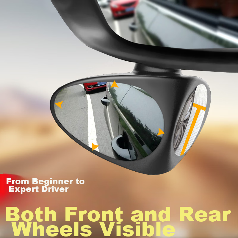 Digalun Car Front and Rear Wheel Blind Spot Mirror Rearview Small Round Mirror 360-Degree Adjustable HD Blind Spot Assistance Passenger Side