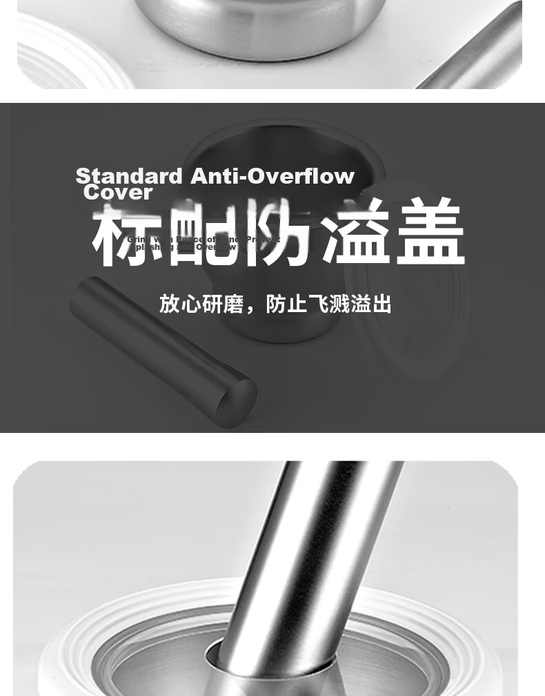 YUTAI 304 Stainless Steel Garlic Masher, Herb Grinder, Garlic Press, Household Grinder, Baby Food Crusher GX13 7