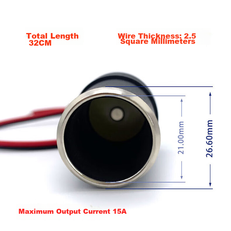 Meiyazhixing 12V/24V Car Cigarette Lighter Socket, One-To Male to Female Plug, Y-Shaped Cigarette Lighter Extension Cord 3
