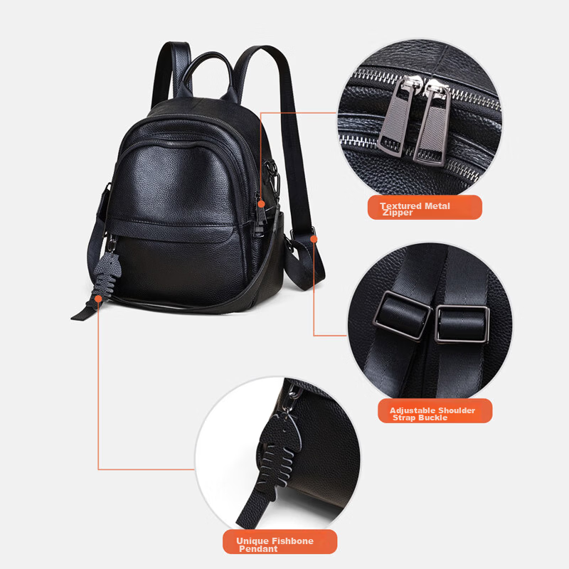 Viney Women's Leather Backpack Fashion Large Capacity Travel School Bag for Middle School Students Birthday Gift for Girlfriend 21