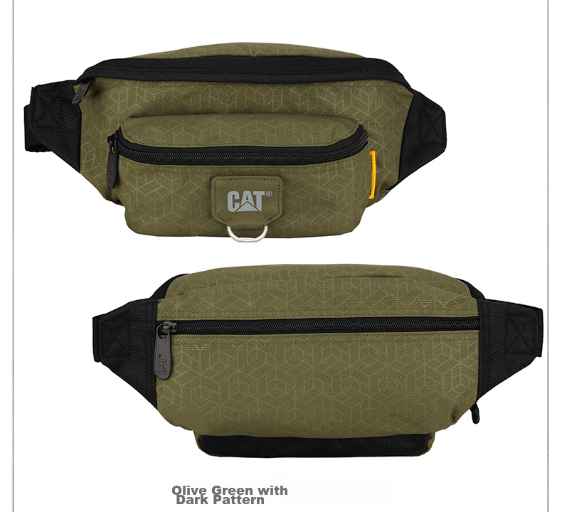 CAT Waist Bag, Lightweight Chest Bag, Water-Resistant Crossbody Bag, Cycling Sports Phone Pouch, Multi-Pocket Small Bag, Gift, Black, 84577 17