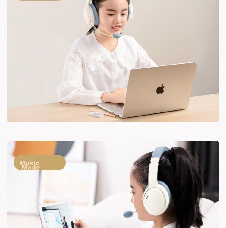 Deli Children's Recitation And Memorization Headphones for Reading And Memorizing, Bluetooth Headphones for Learning And Memory, Birthday Gift Box Set, Blue 18