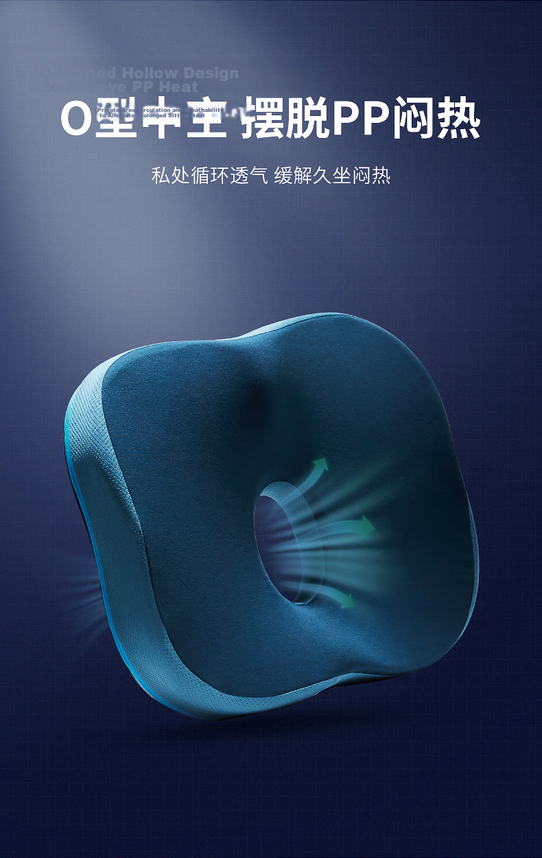 JAGO Office Chair Cushion, Breathable Memory Foam Seat Pad, Long-Sitting Aid, Tailbone Pressure Relief, Hemorrhoid Butt Pad 4