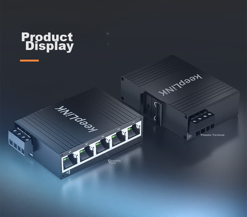KeepLINK KP-9000 Industrial Ethernet Switch, 8-Port Gigabit Unmanaged Rail-Mounted Switch 6