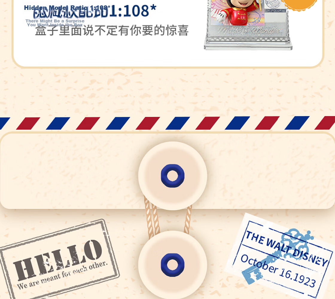 MINISO Disney Retro Stamp Series Blind Box Figurine, Children's Toy, Peripheral Desktop Decoration, Birthday Gift for Wome 9