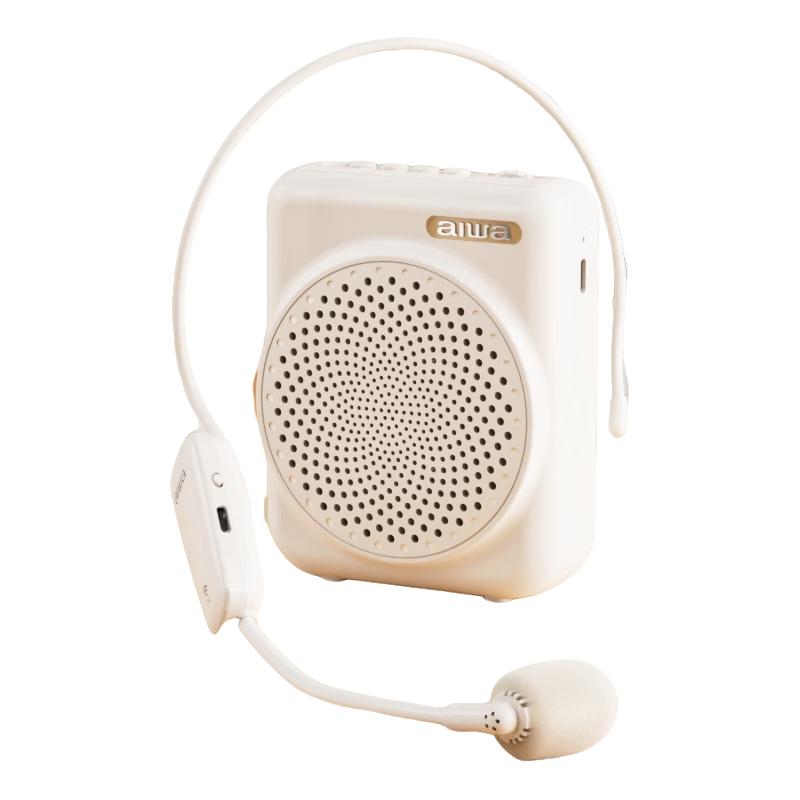 Aiwa AS-1 Little Bee Amplifier Teacher Bluetooth Speaker Long Battery Life Portable Waist-mounted Microphone White Headset Version