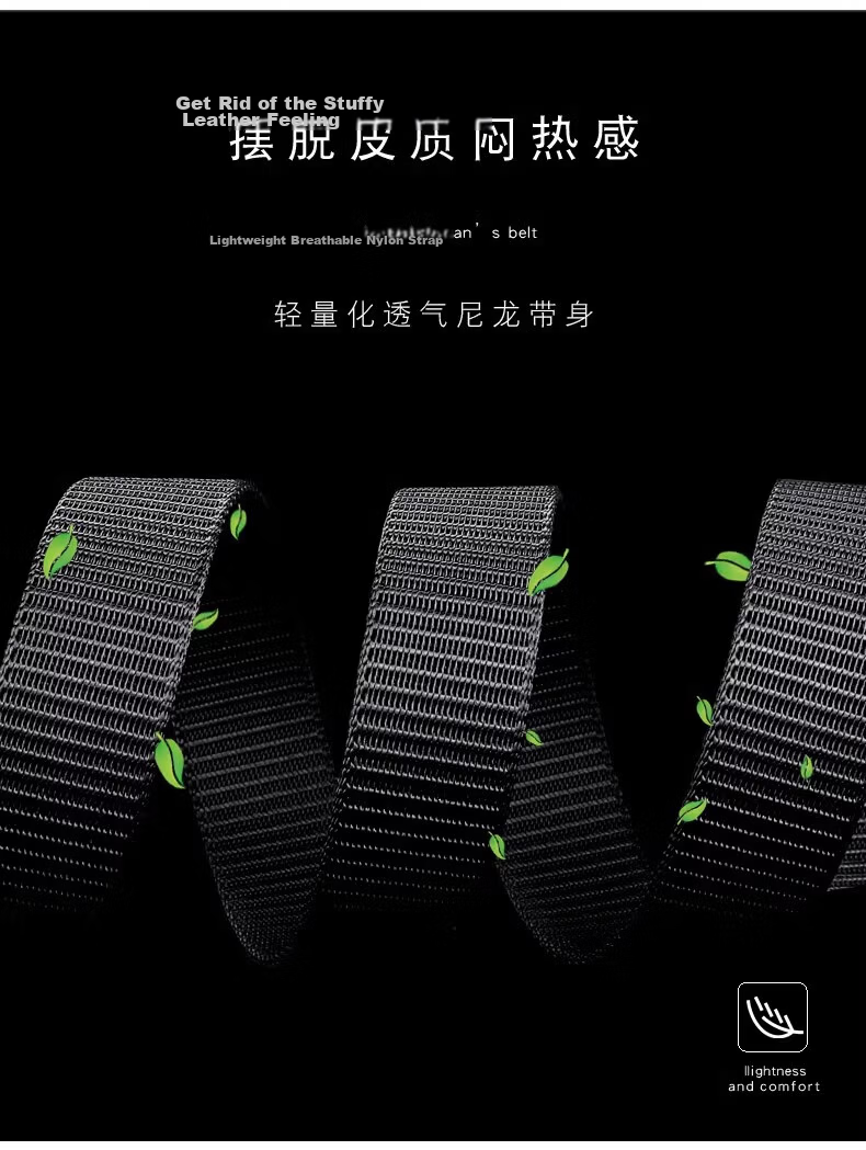 Zhanshuniao Men's Automatic Buckle Canvas Belt, Inner-Wear Buckle Nylon Business Leather Belt, Casual Fabric Trouser Belt Gift 20