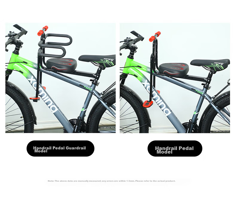 40,000km Mountain Bike Front Child Seat Baby Safety Seat Adjustable Handrail Footrest 12
