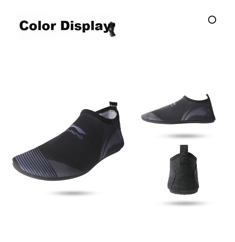 LI-NING Snorkeling Shoes Diving Beach Shoes Water Park Non-Slip Swimming Shoes 9213 Gray Blue (Size 37-38) 13