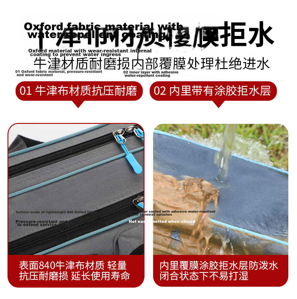 Shensha Fishing Tackle Bag, Rod Bag, Fishing Bag, 125cm Multifunctional Rod Bag, Thickened Large Capacity Waterproof Double-Layer Fishing Tackle Bag 6