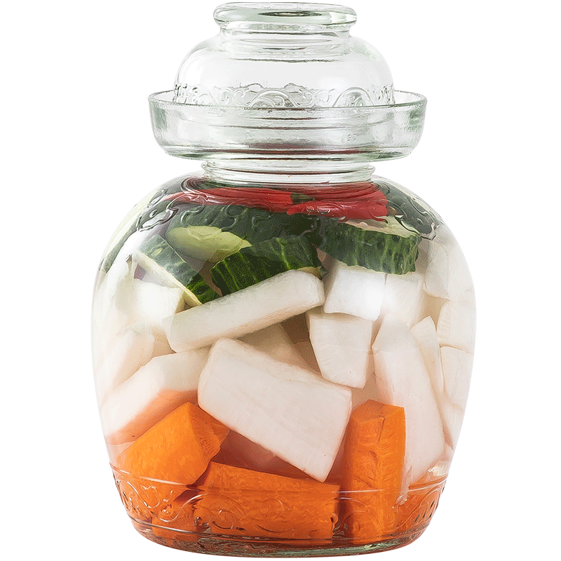 MAXCOOK Glass Pickle Jar Thickened Glass Sealed Jar Fermentation Jar for Wine and Preserved Garlic 5 Jin MCX975