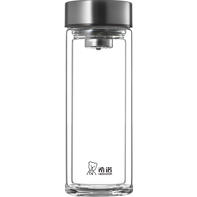 Heenoor Double Layer Glass Cup for Men Home Office Tea Brewing Cup Car Filter Water Cup Teacher's Day Gift XN-6596