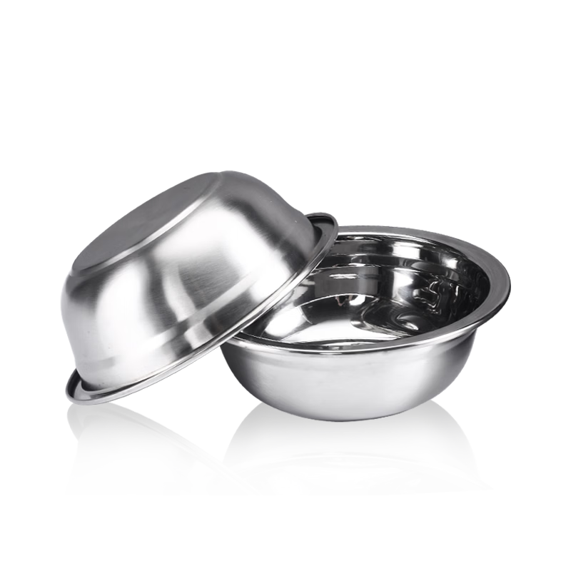 Guangyi Stainless Steel Soup Bowls Set of 2 16CM Thickened, Widened, Deepened Compatible with Induction Cooker GY7676