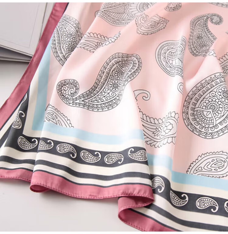 GLO-STORY Silk Scarf for Women, Fashionable Elegant Small Square Scarf Versatile Elegant Decorative Neck Scarf WSJ814049 Red 18