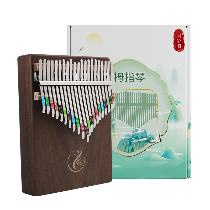 Asasi 21-Key Kalimba Thumb Piano Finger Piano for Children And Adults Beginners Musical Instrument, Walnut Wood