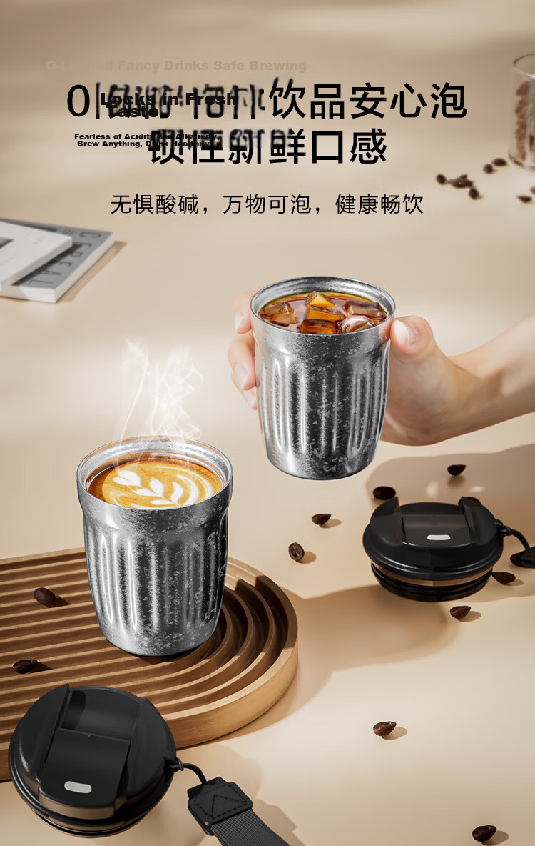 JD Original Insulated Mug Coffee Cup Portable Travel Water Bottle Practical Cup for Men And Women Silver Gray 360ml 7