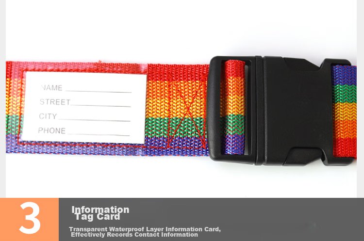 Banjeni Cross Lashing Strap Luggage Tie Strap Suitcase Packing Strap Travel Security Strap with Luggage Tag Rainbow Color 7