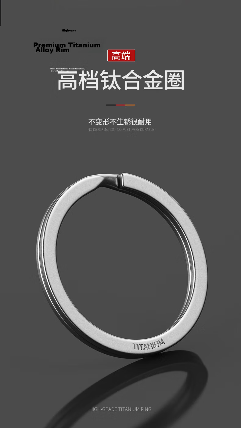 Laiben Titanium Alloy Horseshoe Buckle D-Shaped Buckle Key Case Accessory, Keychain Pendant for Men And Women, Car Key Ring 2