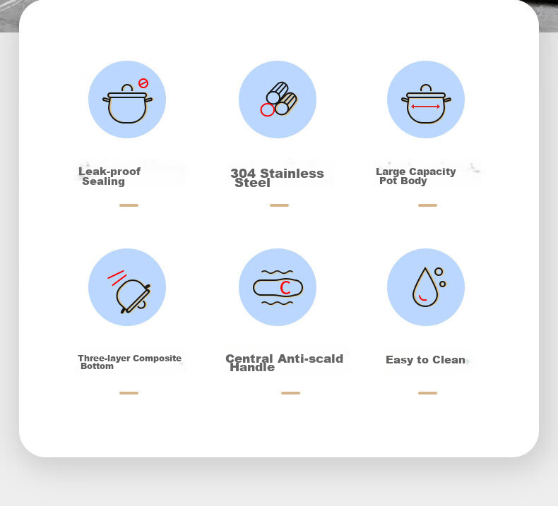 ASD Soup Pot, 304 Stainless Steel Thickened Stew Pot, Raised And Enlarged Braising Pot, 24CM Universal for Gas And Induction Cooktops H5 5