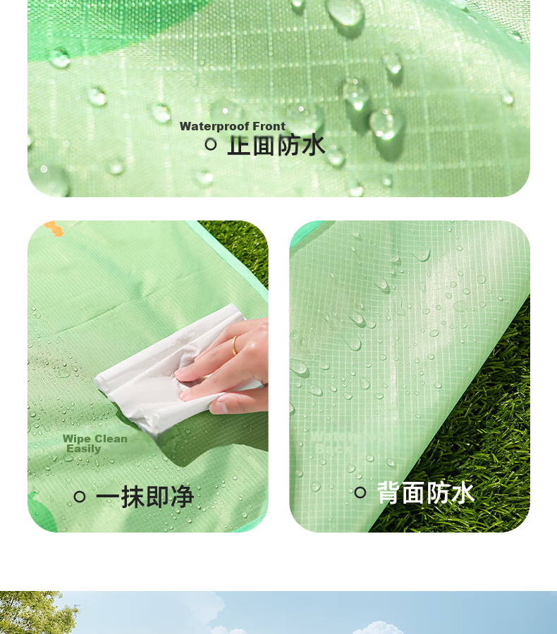 Etravel Picnic Mat, Ultrasonic Outdoor Thickened Moisture-Proof Mat, Portable Beach Tent Ground Mat, Chunri 2*2 Meters 10
