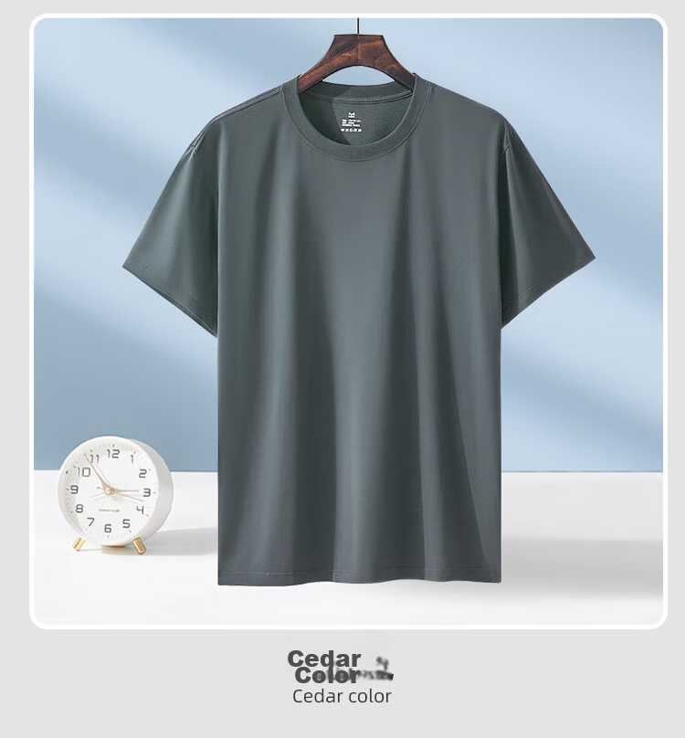 Miiow Modal Short Sleeve T-Shirt Men Round Neck Casual Cool Loose Base Layer Top Tee for Men 16