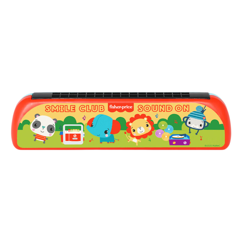 Fisher-Price Children's Harmonica Toy Beginner Early Music Education Wind Instrument Red and Blue F6623